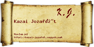 Kazai Jozafát névjegykártya